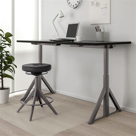 IDÅSEN desk sit/stand, black/dark gray, 63x311/2" - IKEA | Adjustable height desk, Desk, Ikea