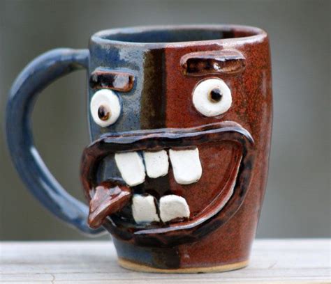 Funny Face Mug, Coffee Mug, Handmade Pottery Cup | Handmade pottery, Mugs, Funny faces