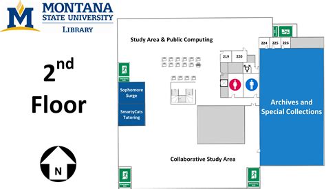 Renne Library - Second Floor Map - MSU Library | Montana State University