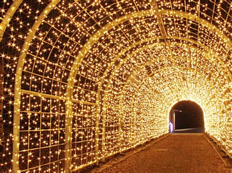a tunnel that has lights all over it