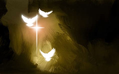 Spiritual Doves and Salvation Cross / Art symbolic of the salvation of ...