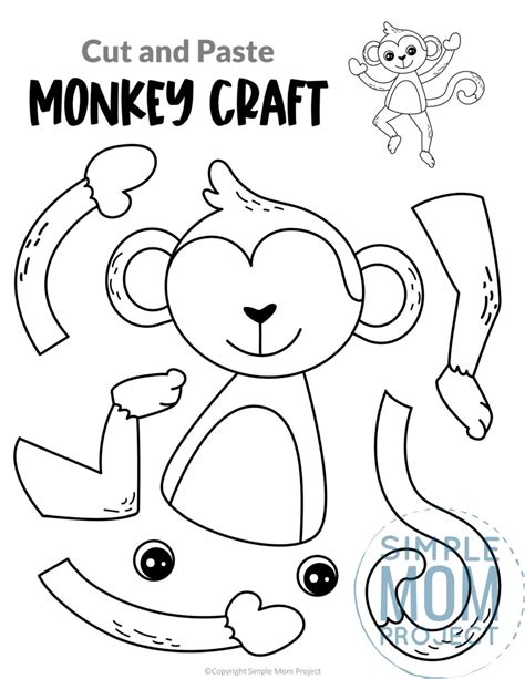 Are you looking for an easy printable paper monkey craft for your five little monkey fan to ...