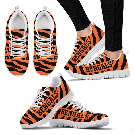 Tiger Skin Stripes Pattern Print Cincinnati Bengals Sneakers – Best ...