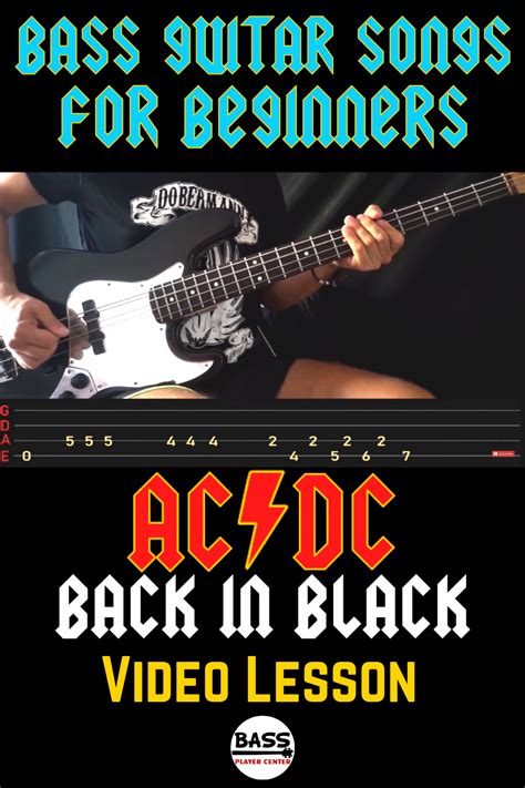 Best Bass Songs for Beginner Bass Players - Back In Black - AC/DC | Learning bass, Guitar chords ...