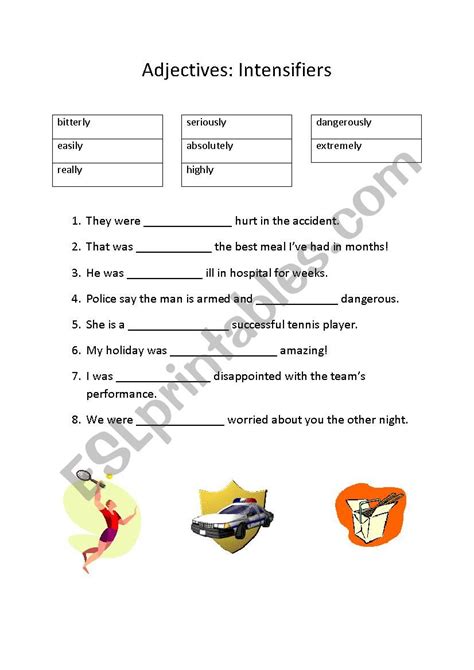 Adjectives: Intensifiers - ESL worksheet by idall3