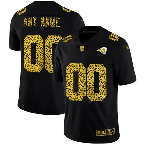 Los Angeles Rams Custom Men's Nike Leopard Print Fashion Vapor Limited ...