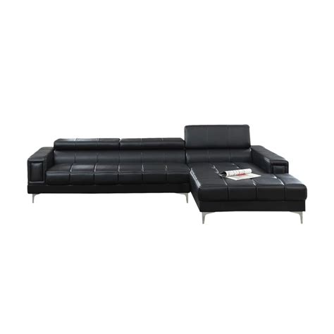 Bonded Leather 2 Piece Sectional Set In Black - Walmart.com