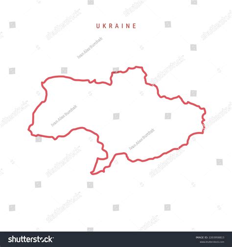 Ukraine Editable Outline Map Ukrainian Red Stock Vector (Royalty Free) 2203958813 | Shutterstock