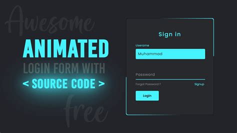 Animated Login Form with Source Code | Login Page using Html CSS - YouTube