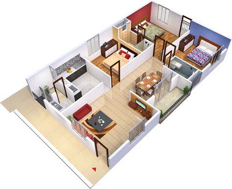 3 Bhk Flat Floor Plan - floorplans.click