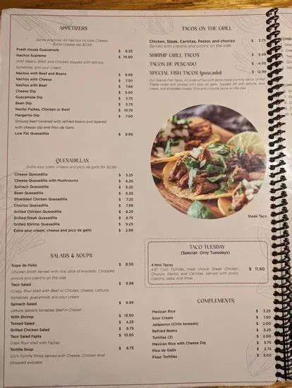 Agave Azul Mexican Bar and Grill Menu | Chattanooga, TN | Checkle