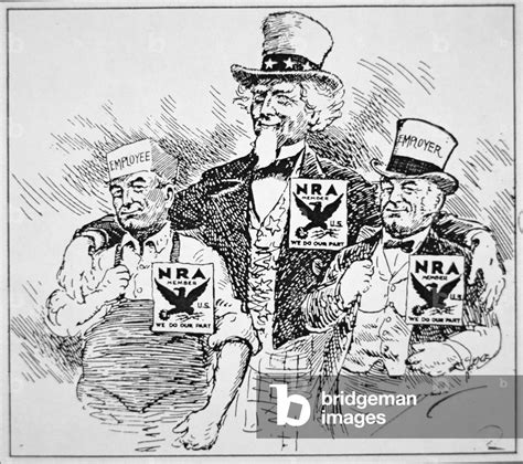 Cartoon depicting the impact of Franklin D. Roosevelt's (1882-1945) 'New Deal', 1933 (print) by ...