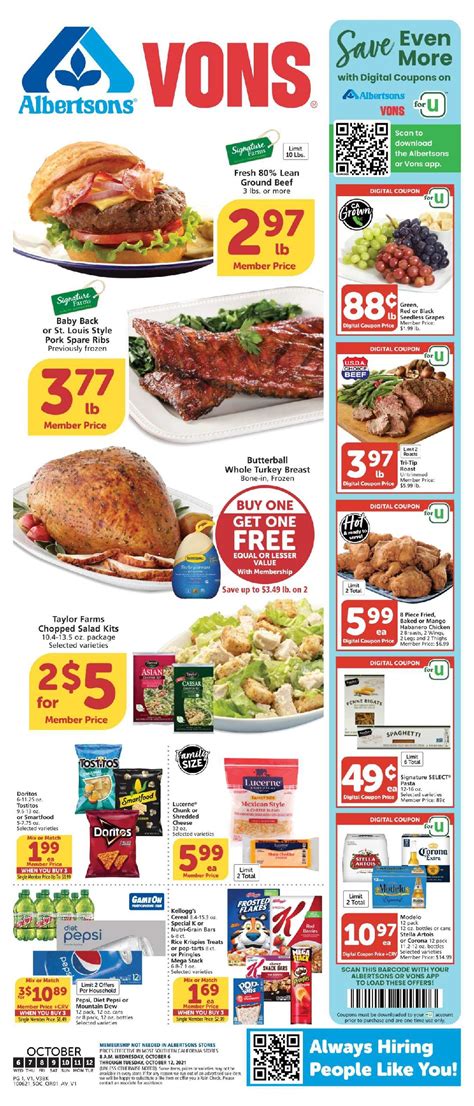 Vons Weekly Ad 10/16/21-10/22/21 Sneak Peek Preview | Weekly ads, Salad ...