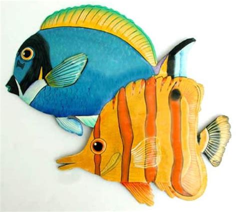 TROPICAL FISH ART Metal Wall Art Painted Metal Art Tropical - Etsy