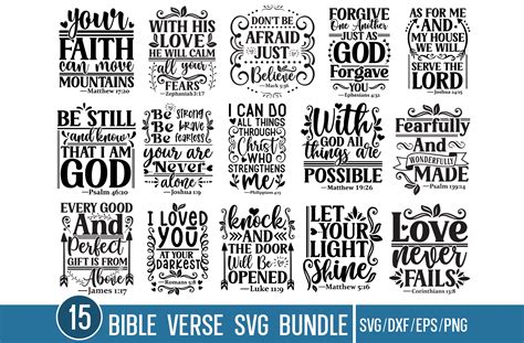 Bible Verse Svg Png Eps Bundle Graphic by SVG creation · Creative Fabrica