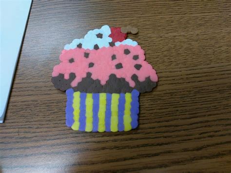 Perler Bead Cupcake | Perler beads, Perler, Beads