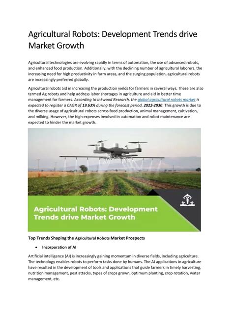 PPT - Agricultural Robots: Development Trends drive Market Growth ...