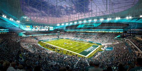 HOK releases the renderings for the new renovated Jacksonville Jaguars' stadium, presenting the ...