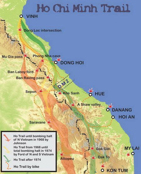 Ho Chi Minh Trail map South Vietnam, Vietnam War, Dong Hoi, Ho Chi Minh ...