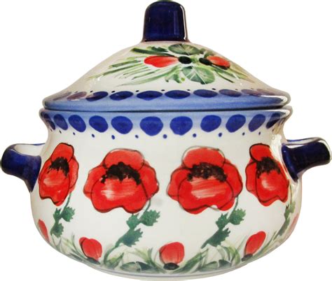 Boleslawiec Polish Pottery Stoneware UNIKAT Container or Baker "Poppy ...