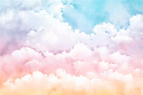 Free Vector | Hand painted watercolor pastel sky background