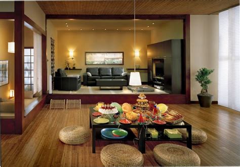 zen living room ideas with shared dining rooms