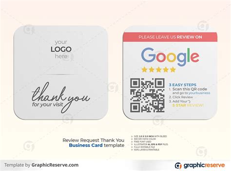 Google Review with Easy QR Code scanner Square Business Review Card ...