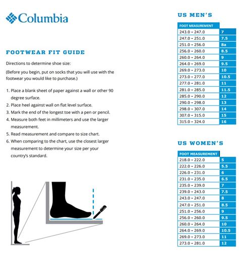 Colombia Shoe Size Conversion Chart