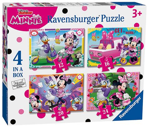 Disney Minnie Mouse 'Happy Helpers' 12 16 20 24 Piece 4 Jigsaw Puzzle ...