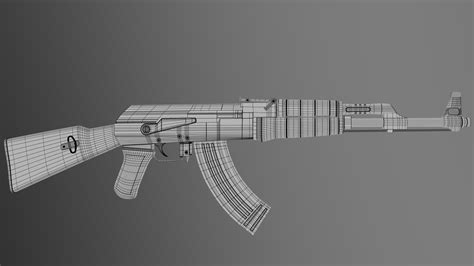 Weapon Rifle Kalashnikov AK-47 Textured 3D Model - TurboSquid 2002733