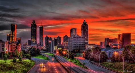 Atlanta GA The Glow Atlanta Sunset Skyline Cityscape Art Photograph by Reid Callaway - Fine Art ...