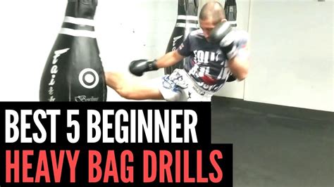 BEST MUAY THAI HEAVY BAG DRILLS - 5 DRILLS FOR BEGINNERS - YouTube