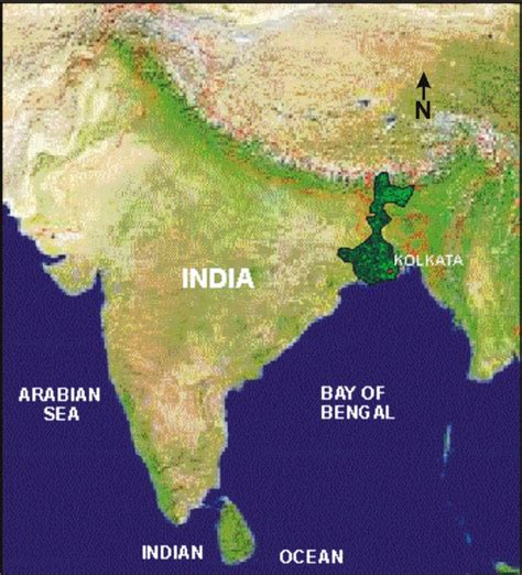 Map of India showing the study area, Kolkata, West Bengal To minimise ...