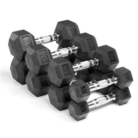 XMark Fitness Rubber Coated Hex Dumbbell Set - Buy Online – Strength Warehouse USA