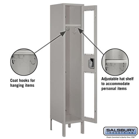 12" Wide Single Tier See-Through Metal Locker - 1 Wide - 5 Feet High ...