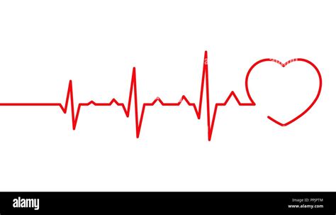 Heart pulse, Cardiogram line vector illustration isolated on white ...