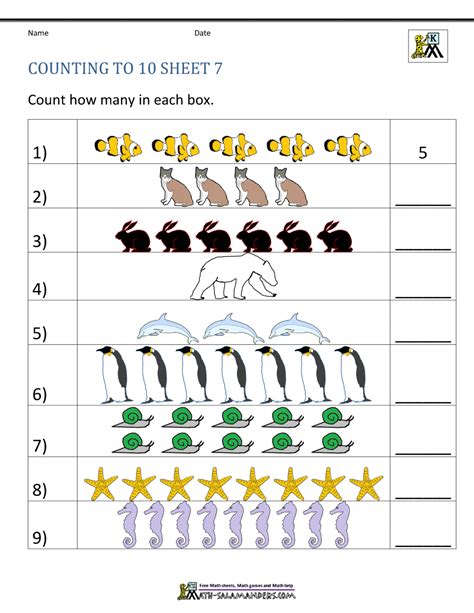 Count To 10 Worksheet