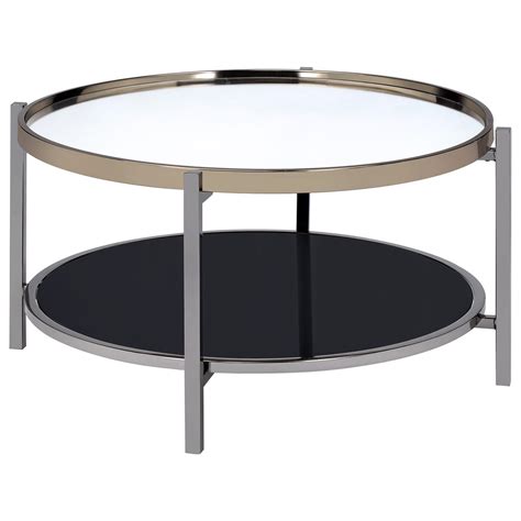 Elements International Edith CEH100CTE Contemporary Round Coffee Table ...