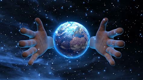 Giant Godly Hands Over Planet Earth | Stock Motion Graphics SBV-313474415 - Storyblocks