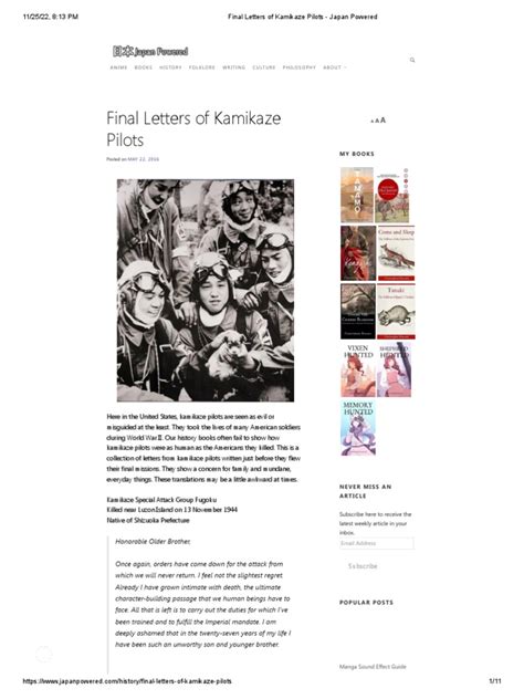 Final Letters of Kamikaze Pilots - Japan Powered | PDF | Surrender Of ...