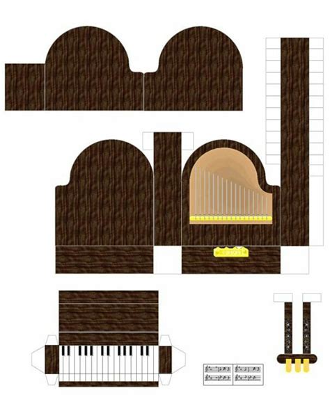 Piano paper craft | Paper doll house, Paper furniture, Paper dolls