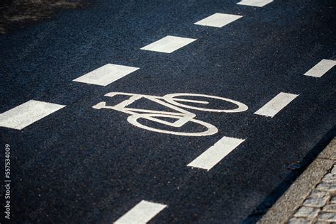 road markings for a bike lane Stock Photo | Adobe Stock