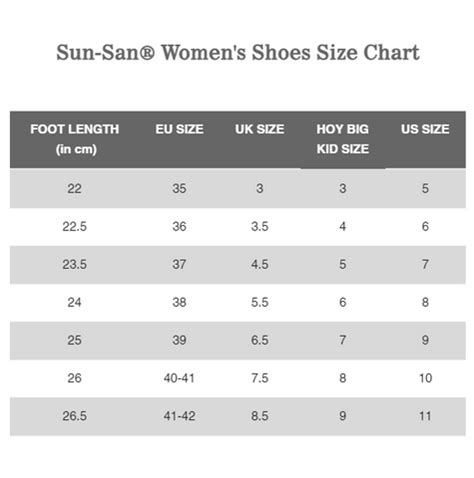 Sun-San Size Chart Women's – Salt Water Sandals