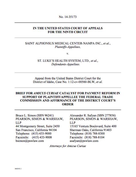 2014 Amicus Curiae Brief on Market Power - Catalyst for Payment Reform