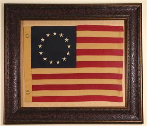 Sold at Auction: FRAMED HAND STITCHED US 13 COLONIES FLAG