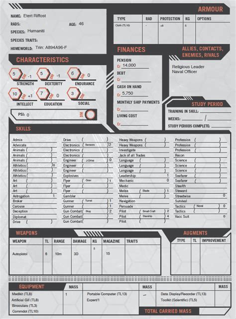 Traveller rpg character sheet - supplierlasopa