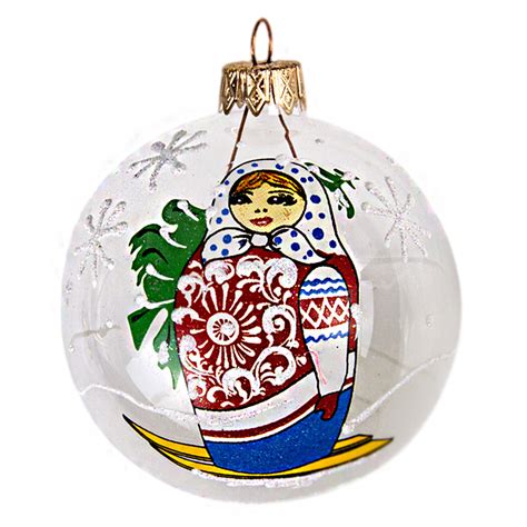 Russian Doll Glass Ball Christmas Ornament | Product sku S-189427