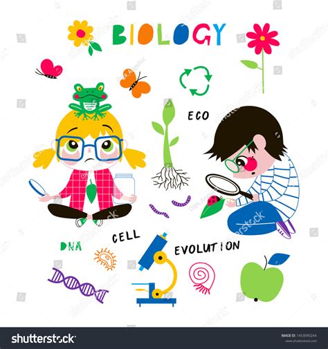 Children Biology Lesson Flat Vector Illustrations Stock Vector (Royalty Free) 1453090244 ...