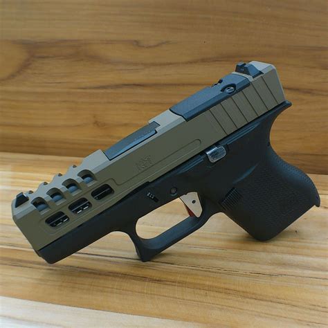 FDE GLOCK 43 SLIDE STYLE #8 COMPLETE WITH BLACK BARREL RMSc CUT ...