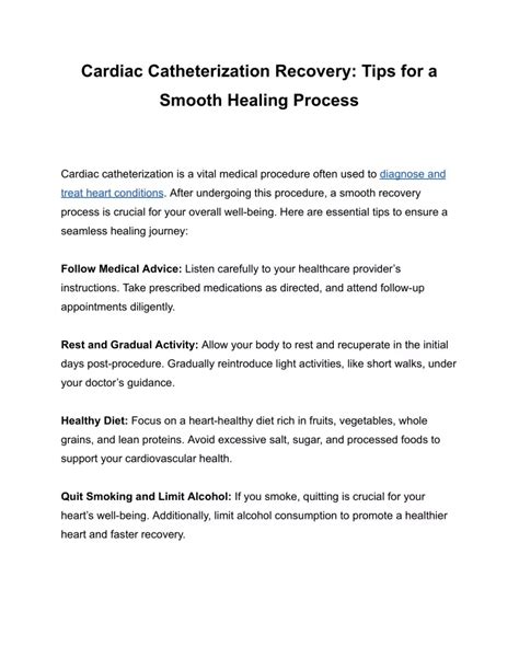 PPT - Cardiac Catheterization Recovery_ Tips for a Smooth Healing Process PowerPoint ...